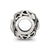 CZ Letter W Charm Bead in Sterling Silver