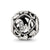 CZ Letter W Charm Bead in Sterling Silver