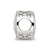 Enamel CZ Round Heart Charm Bead in Sterling Silver