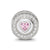 Enamel CZ Round Heart Charm Bead in Sterling Silver