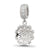 CZ Flower Charm Dangle Bead in Sterling Silver