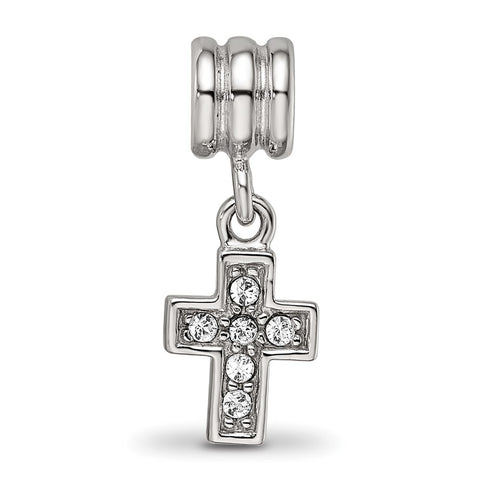 Crystals From Swarovski Cross Charm Bead in Sterling Silver