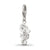 CZ Sea Horse Charm in Sterling Silver