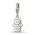 CZ & Blue Spinel Hamsa Charm in Sterling Silver