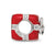 CZ Enamel Present Charm Bead in Sterling Silver