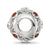 Orange,White CZ Cut-Out Charm Bead in Sterling Silver