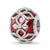 Red CZ Floral Charm Bead in Sterling Silver