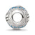 Blue Spinel & CZ Sea Shell Charm Bead in Sterling Silver