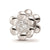 Enameled CZ Ladybug Flower Charm Bead in Sterling Silver