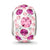 Rhod-Pl Pink Preciosa Crystal Charm Bead in Sterling Silver