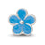 Blue Enamel Flower Charm Bead in Sterling Silver