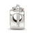 CZ Heart & Key Lock Charm Bead in Sterling Silver