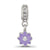 Crystals From Swarovski Purple Enamel Dangle Flower Charm Bead in Sterling Silver