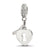 Crystals From Swarovski Heart Lock & Key Charm Bead in Sterling Silver