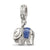 Crystals From Swarovski Enamel Elephant Charm Dangle Bead in Sterling Silver