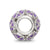 Purple Enamel Floral Charm Bead in Sterling Silver