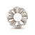 White Enamel CZ Floral Charm Bead in Sterling Silver