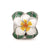 Enamel Flower & Leaves Round Charm Bead in Sterling Silver