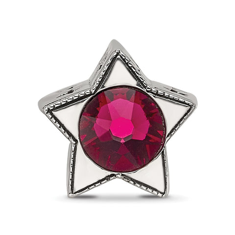 Crystal From Swarovski July Birthstone Star Bea in Sterling Silver