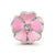 Pink Enamel CZ Flower Charm Bead in Sterling Silver