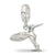 Sterling Silver Blue CZ Hummingbird Dangle Bead