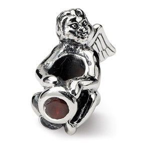 Sterling Silver January CZ Antiqued Bead Charm hide-image
