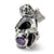 Sterling Silver February CZ Antiqued Bead Charm hide-image