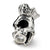 April CZ Antiqued Charm Bead in Sterling Silver