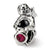 July CZ Antiqued Charm Bead in Sterling Silver