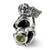 August CZ Antiqued Charm Bead in Sterling Silver