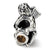 November CZ Antiqued Charm Bead in Sterling Silver