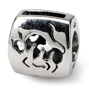 Sterling Silver Taurus Zodiac Antiqued Bead Charm hide-image
