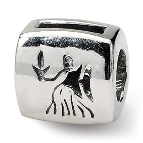 Sterling Silver Virgo Zodiac Antiqued Bead Charm hide-image