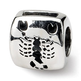 Sterling Silver Scorpio Zodiac Antiqued Bead Charm hide-image