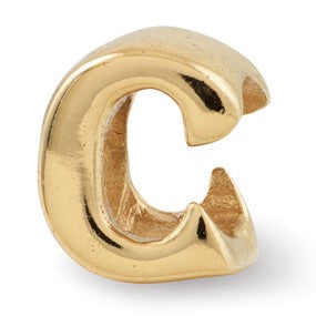 Gold Plated Letter C Bead Charm hide-image