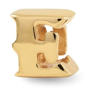 Gold Plated Letter E Bead Charm hide-image