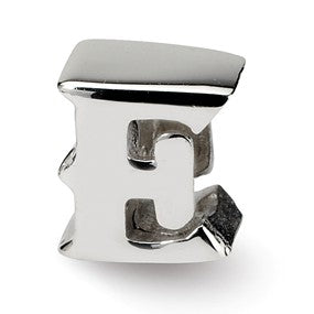 Sterling Silver Letter E Bead Charm hide-image