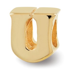 Gold Plated Letter U Bead Charm hide-image