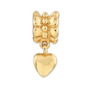 Gold Plated Heart Dangle Bead Charm hide-image