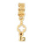 Key Dangle with Hearts Charm Bead in Gold Plated