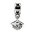 Sterling Silver Graduation Cap Dangle Bead Charm hide-image