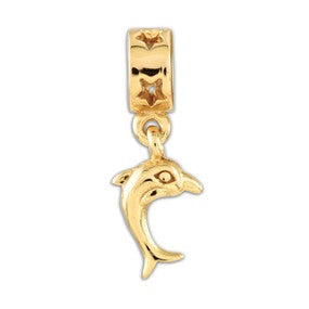 Gold Plated Dolphin Dangle Bead Charm hide-image