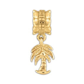 Gold Plated Palm Tree Dangle Bead Charm hide-image