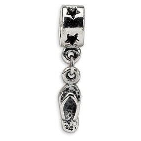 Sterling Silver Flip Flop Dangle Bead Charm hide-image