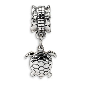 Sterling Silver Turtle Dangle Bead Charm hide-image