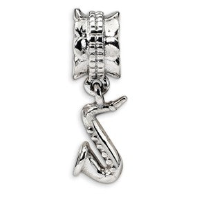 Sterling Silver Saxophone Dangle Bead Charm hide-image