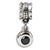 Black CZ Round Charm Dangle Bead in Sterling Silver