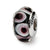 Black/Pink Hand-blown Glass Charm Bead in Sterling Silver