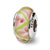 Pink/Green Hand-blown Glass Charm Bead in Sterling Silver