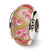 Sterling Silver Pink/Green Hand-blown Glass Bead Charm hide-image